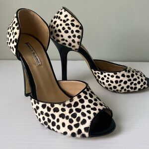 Manolo Blahnik D’orsay Ivory Leopard Print Pony Hair (never worn)